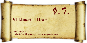 Vittman Tibor névjegykártya